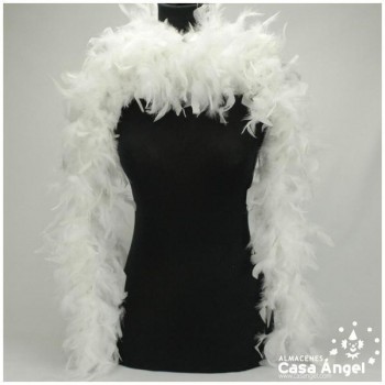BOA DE PLUMAS TINTADAS COLOR BLANCO 190cm 50gr