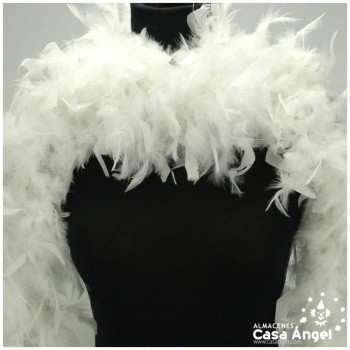 BOA DE PLUMAS TINTADAS COLOR BLANCO 190cm 50gr
