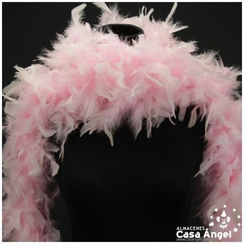 BOA DE PLUMAS TINTADAS COLOR ROSA 190cm 50gr