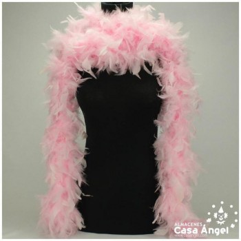 BOA DE PLUMAS TINTADAS COLOR ROSA 190cm 50gr