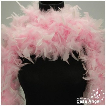 BOA DE PLUMAS TINTADAS COLOR ROSA 190cm 50gr