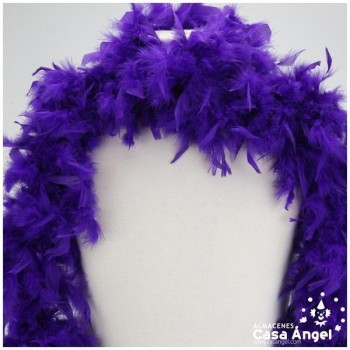 BOA DE PLUMAS TINTADAS COLOR MORADO 190cm 50gr