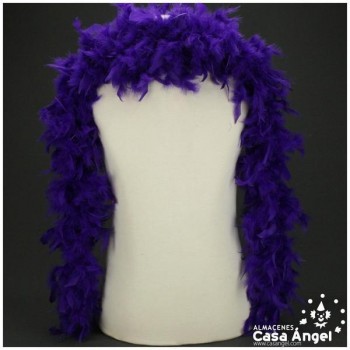 BOA DE PLUMAS TINTADAS COLOR MORADO 190cm 50gr