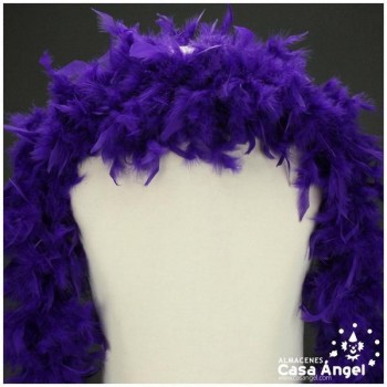 BOA DE PLUMAS TINTADAS COLOR MORADO 190cm 50gr