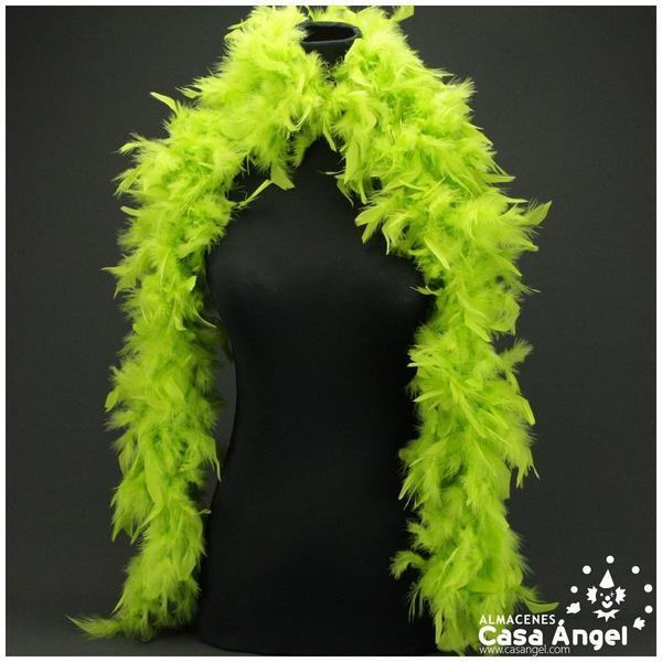 BOA DE PLUMAS TINTADAS COLOR VERDE PISTACHO 190cm 50gr