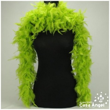 BOA DE PLUMAS TINTADAS COLOR VERDE PISTACHO 190cm 50gr