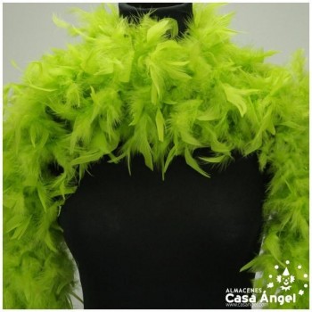 BOA DE PLUMAS TINTADAS COLOR VERDE PISTACHO 190cm 50gr