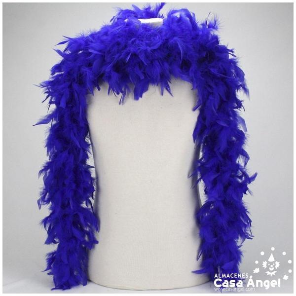 BOA DE PLUMAS TINTADAS COLOR AZUL 190cm 50gr