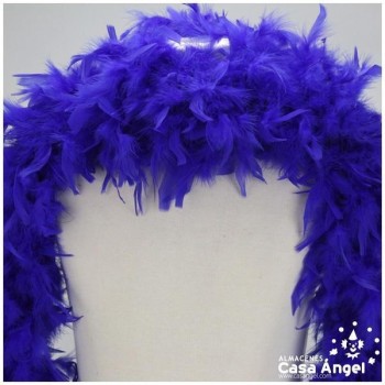 BOA DE PLUMAS TINTADAS COLOR AZUL 190cm 50gr