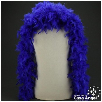 BOA DE PLUMAS TINTADAS COLOR AZUL 190cm 50gr