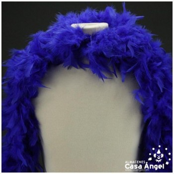 BOA DE PLUMAS TINTADAS COLOR AZUL 190cm 50gr