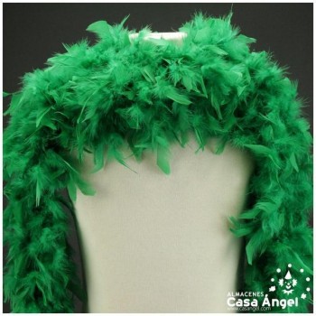BOA DE PLUMAS TINTADAS COLOR VERDE 190cm 50gr