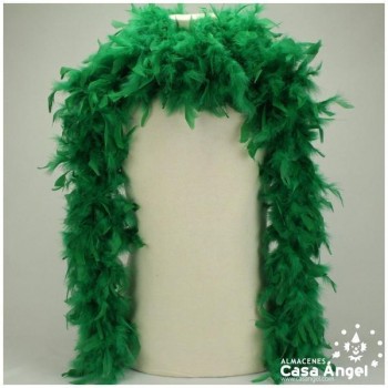 BOA DE PLUMAS TINTADAS COLOR VERDE 190cm 50gr