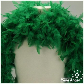 BOA DE PLUMAS TINTADAS COLOR VERDE 190cm 50gr