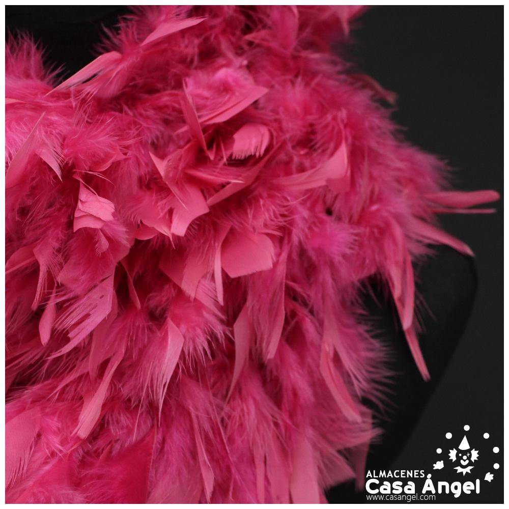 BOA DE PLUMAS DE PAVO 190cm FRAMBUESA 80gr