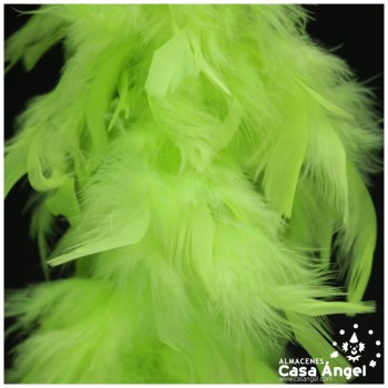 BOA DE PLUMAS DE PAVO 190cm AMARILLO FLÚOR 80gr