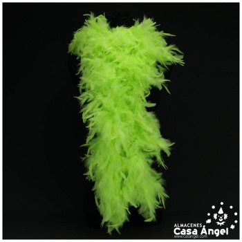 BOA DE PLUMAS DE PAVO 190cm AMARILLO FLÚOR 80gr