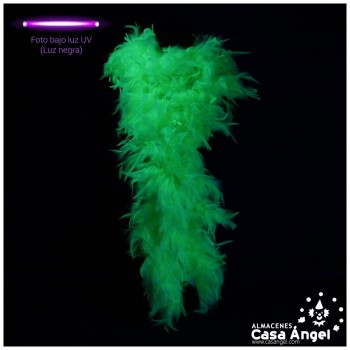 BOA DE PLUMAS DE PAVO 190cm AMARILLO FLÚOR 80gr