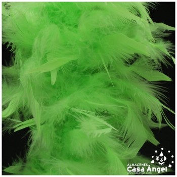 BOA DE PLUMAS DE PAVO 190cm VERDE FLÚOR 80gr
