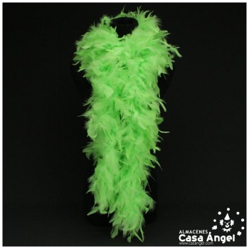 BOA DE PLUMAS DE PAVO 190cm VERDE FLÚOR 80gr