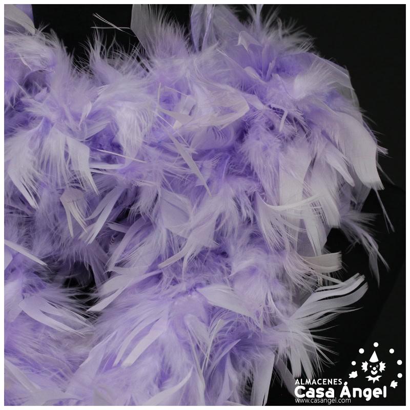 BOA DE PLUMAS DE PAVO 190cm LAVANDA 80gr