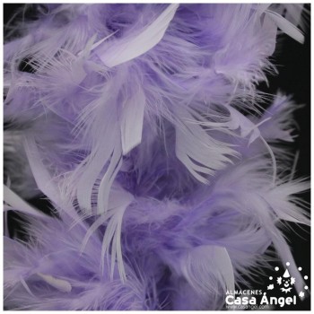 BOA DE PLUMAS DE PAVO 190cm LAVANDA 80gr