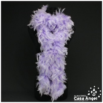 BOA DE PLUMAS DE PAVO 190cm LAVANDA 80gr