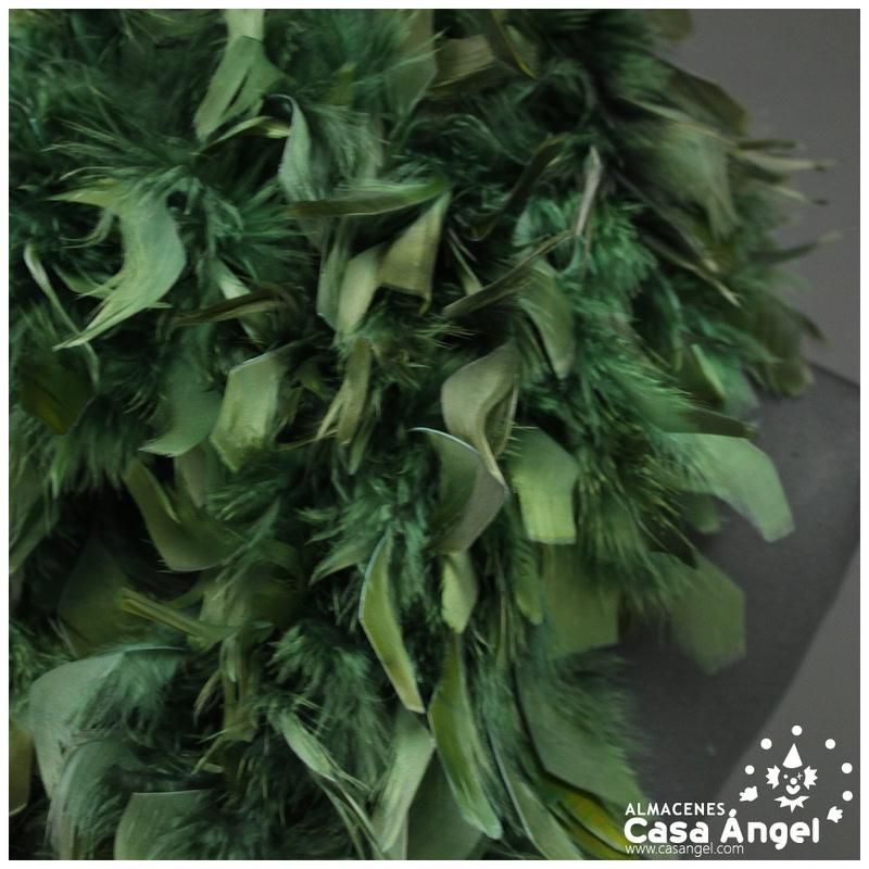 BOA DE PLUMAS DE PAVO 190cm VERDE COCODRILO 80gr