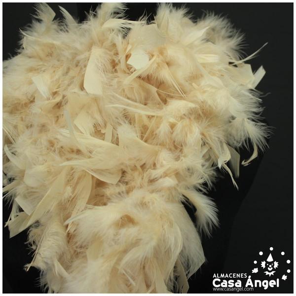 BOA DE PLUMAS DE PAVO 190cm CRUDO 80gr
