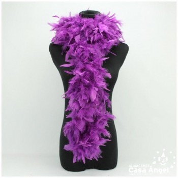 BOA DE PLUMAS DE PAVO 190cm CICLAMEN 80gr
