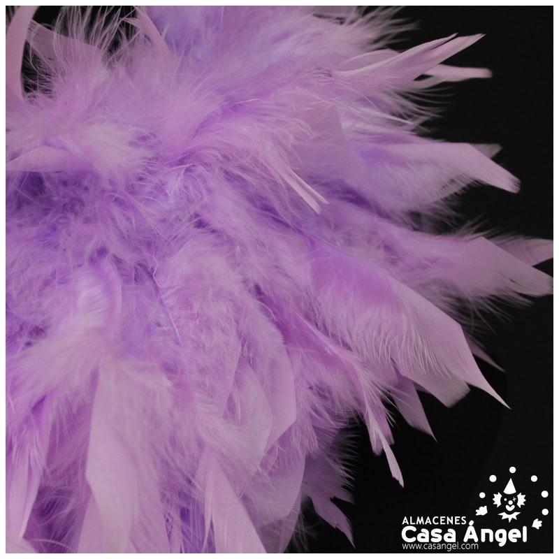 BOA DE PLUMAS DE PAVO 190cm MALVA CLARO 80gr
