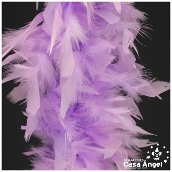 BOA DE PLUMAS DE PAVO 190cm MALVA CLARO 80gr