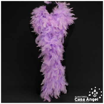 BOA DE PLUMAS DE PAVO 190cm MALVA CLARO 80gr