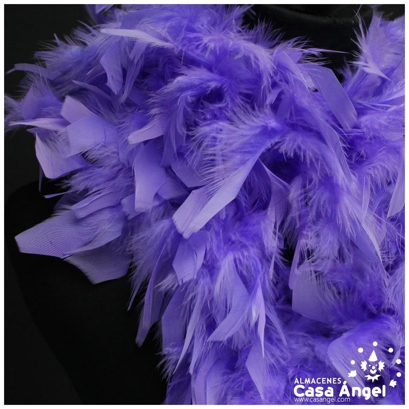 BOA DE PLUMAS DE PAVO 190cm MALVA 80gr