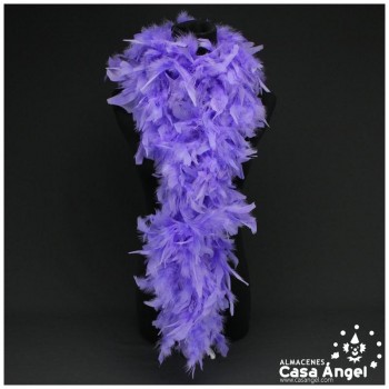 BOA DE PLUMAS DE PAVO 190cm MALVA 80gr