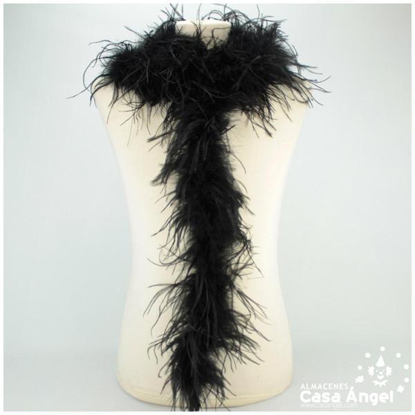 BOA DE PLUMAS 190cm NEGRAS DE AVESTRUZ 35gr