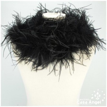 BOA DE PLUMAS 190cm NEGRAS DE AVESTRUZ 35gr