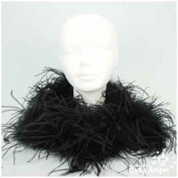 BOA DE PLUMAS 190cm NEGRAS DE AVESTRUZ 35gr