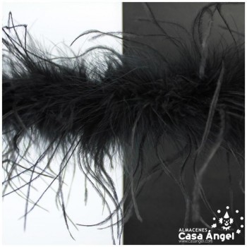 BOA DE PLUMAS 190cm NEGRAS DE AVESTRUZ 35gr