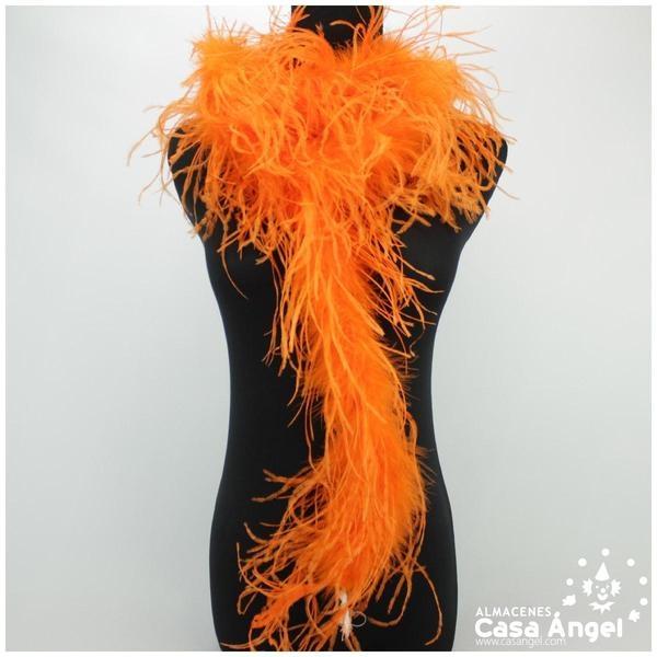 BOA DE PLUMAS 190cm NARANJAS DE AVESTRUZ 35gr