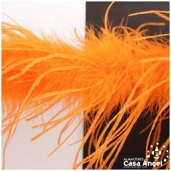BOA DE PLUMAS 190cm NARANJAS DE AVESTRUZ 35gr