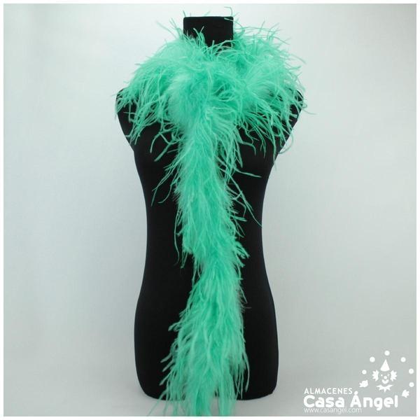BOA DE PLUMAS 190cm VERDE AGUA DE AVESTRUZ 35gr