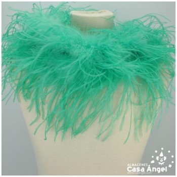 BOA DE PLUMAS 190cm VERDE AGUA DE AVESTRUZ 35gr