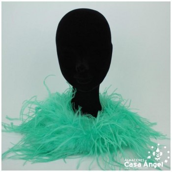 BOA DE PLUMAS 190cm VERDE AGUA DE AVESTRUZ 35gr