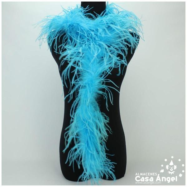 BOA DE PLUMAS 190cm TURQUESA DE AVESTRUZ 35gr