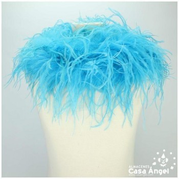 BOA DE PLUMAS 190cm TURQUESA DE AVESTRUZ 35gr