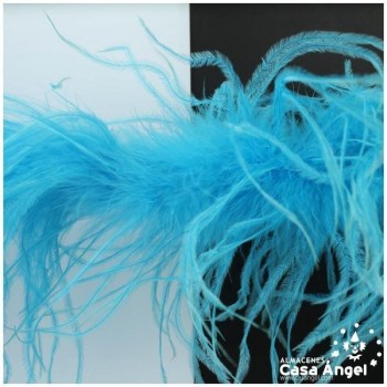 BOA DE PLUMAS 190cm TURQUESA DE AVESTRUZ 35gr