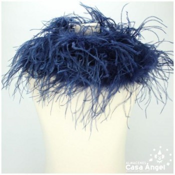 BOA DE PLUMAS 190cm AZUL MARINO DE AVESTRUZ 35gr
