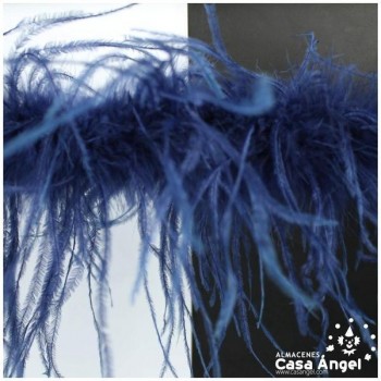 BOA DE PLUMAS 190cm AZUL MARINO DE AVESTRUZ 35gr