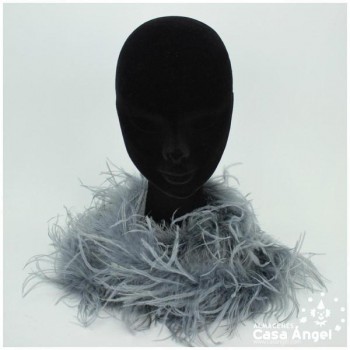 BOA DE PLUMAS 190cm GRISES DE AVESTRUZ 35gr